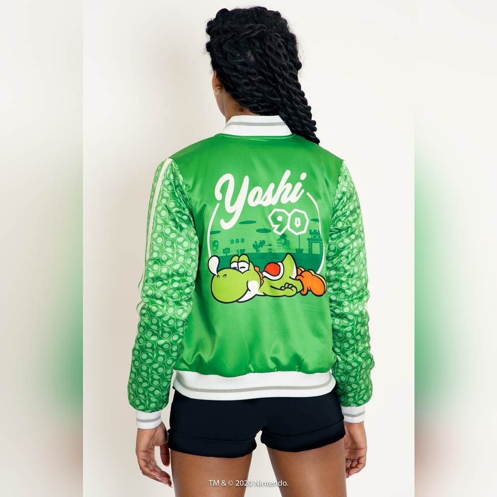 BLACKMILK YOSHI SHINY BOMBER JACKET M NWT POKEMON UNISEX - Picture 2 of 9